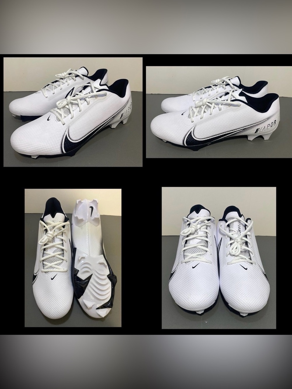 NIKE Vapor Edge Speed 360 White Black Football Cleats Men’s Sz 16 New No Box
